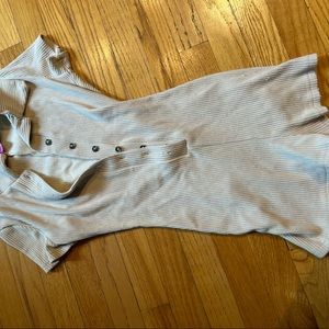 Edikted tan button up romper size small